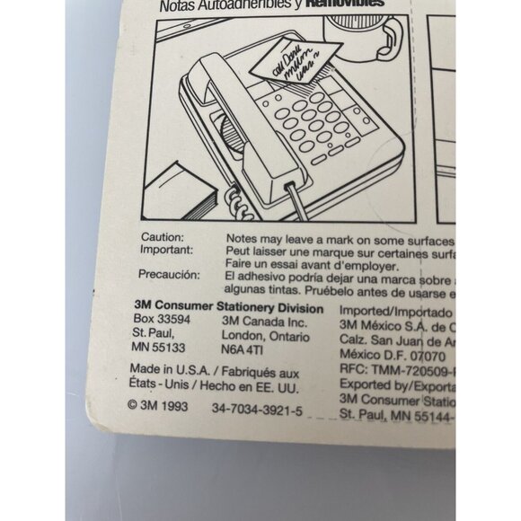 Vintage 3M Post Its 1993 Teddy Bear Design, New, Sealed, Made in USA, Office - Picture 6 of 8